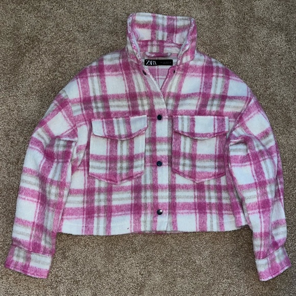 Zara Cropped Plaid Jacket - Picture 1 of 3
